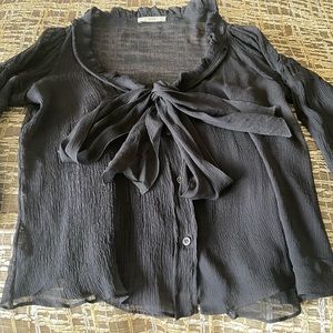 Prada, sheer blouse with sleeveless insert size 44